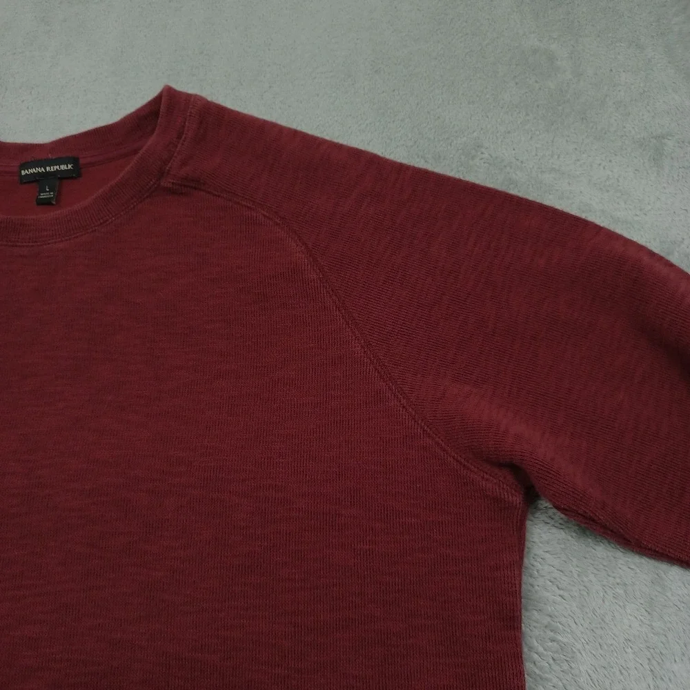 Banana Republic Sweater Mens Large‎ Red Pullover Crew Neck Knit